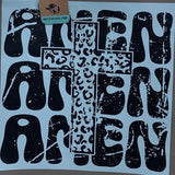 New Upcycled Hand Printed Amen Amen Amen Jesus God Cross Shopper Tote Bag