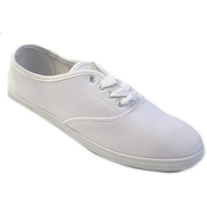 New Shoes8teen Womens Size 6.5 White Sneakers Lace Up Canvas Low Top Shoes