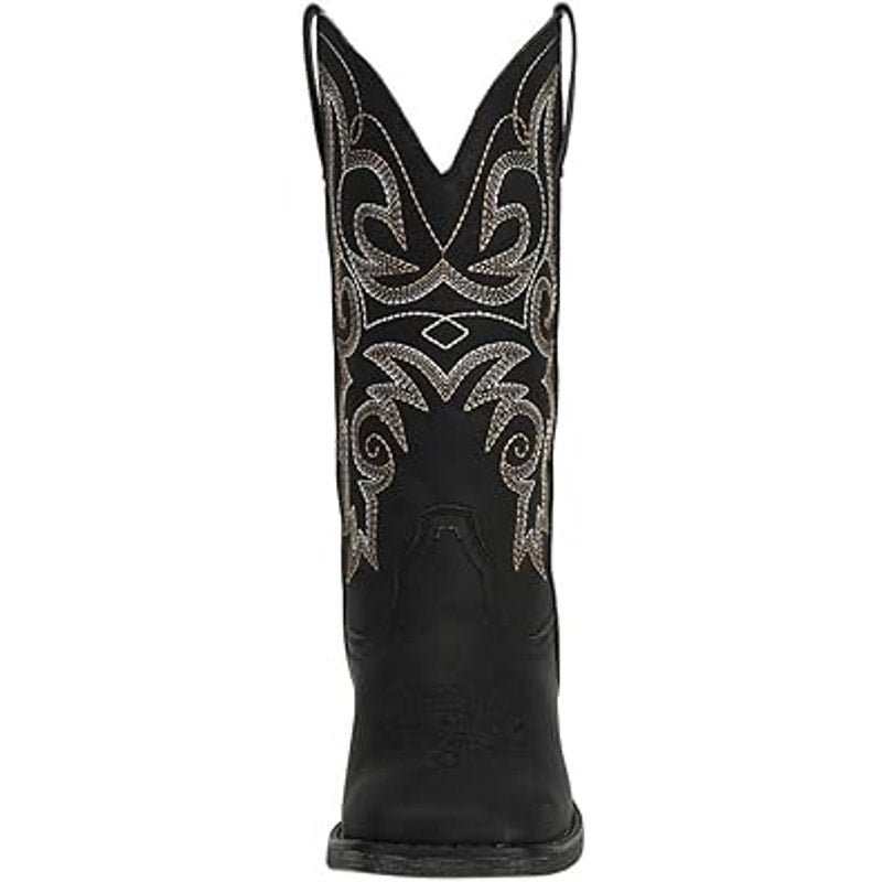 SheSole Womens Size 11 Black Faux Leather 1.5" Heel Western Cowboy Boot Shoes