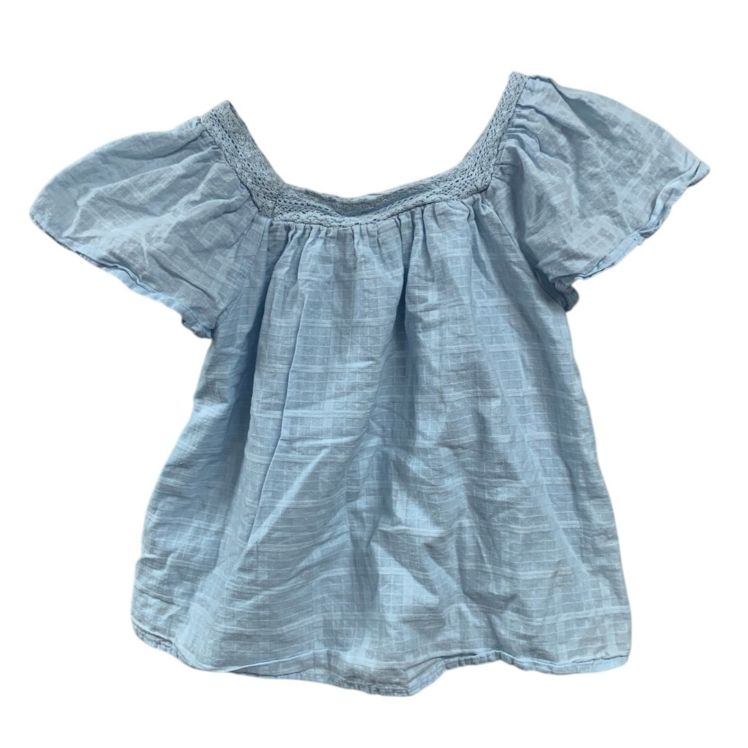NWT New Cat &amp; Jack Girls Medium (8) 100% Cotton Short Sleeve Square Neck Top