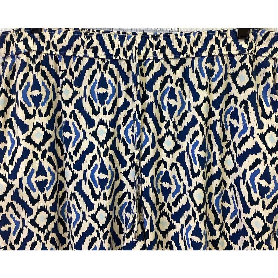 F&amp;F Womens Size 18 Drawstring Elastic Waist Geometric Flowy Tapered Leg Pants