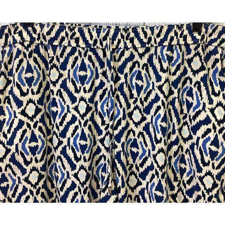 F&amp;F Womens Size 18 Drawstring Elastic Waist Geometric Flowy Tapered Leg Pants