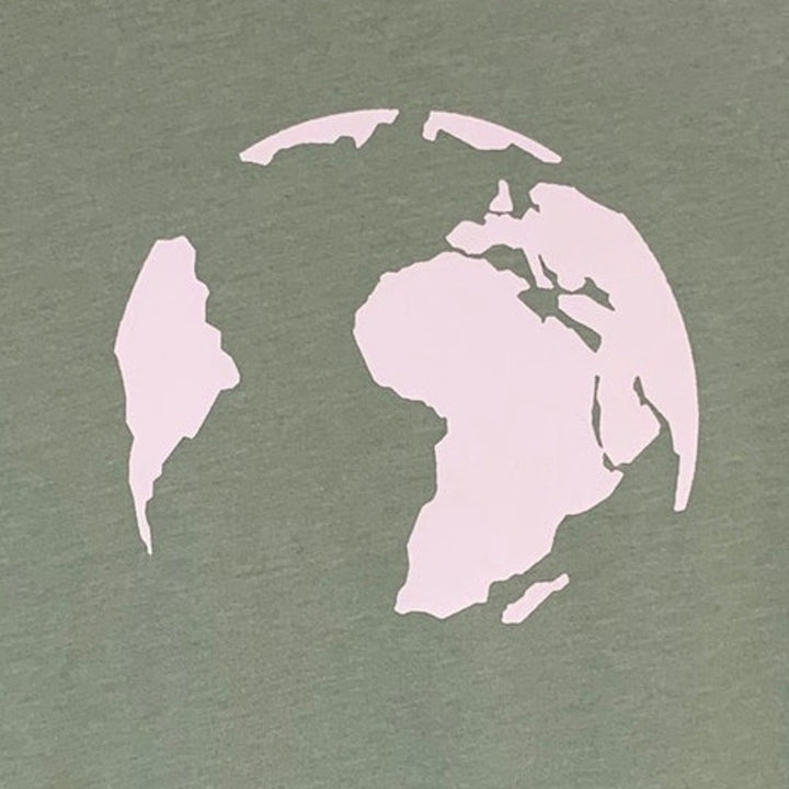 New Hand Printed Womens XS Green Save The Earth World Short Sleeve Tee Shirt