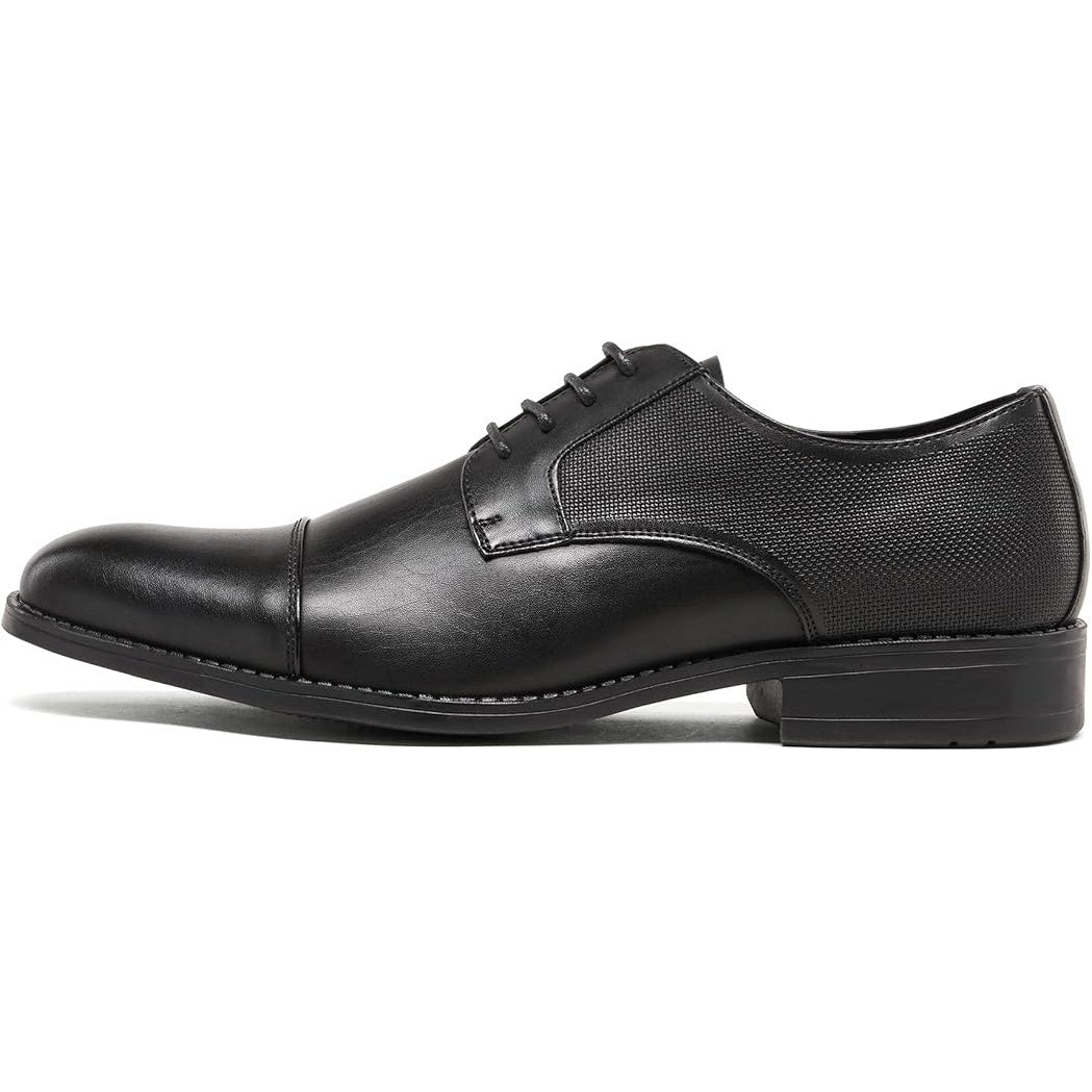 New Bruno Marc Mens Size 9 Black Lace Up Faux Leather Oxford Dress Shoes