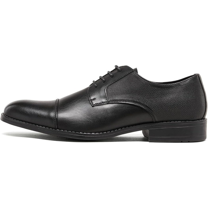 New Bruno Marc Mens Size 9 Black Lace Up Faux Leather Oxford Dress Shoes