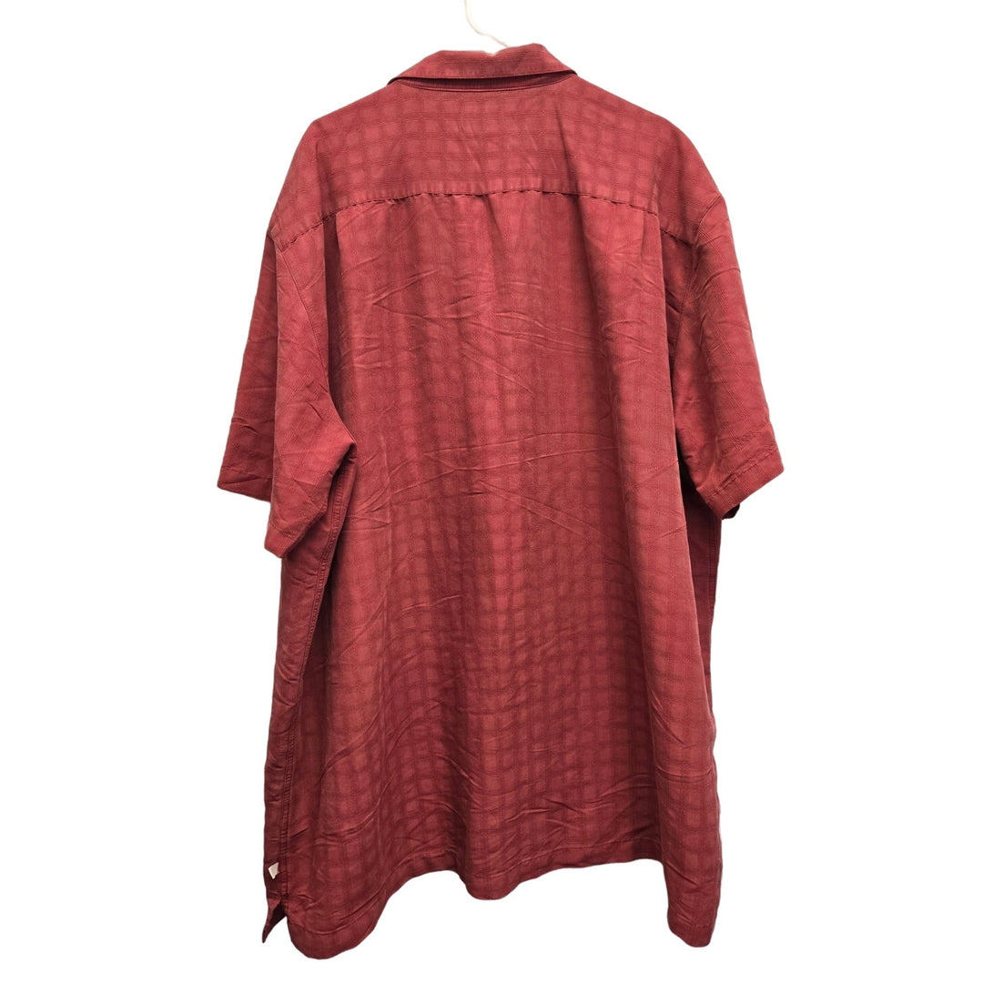 Red Macaw 3XLT PolyRayon Plaid Short Sleeve Button Up Shirt w Front Pocket