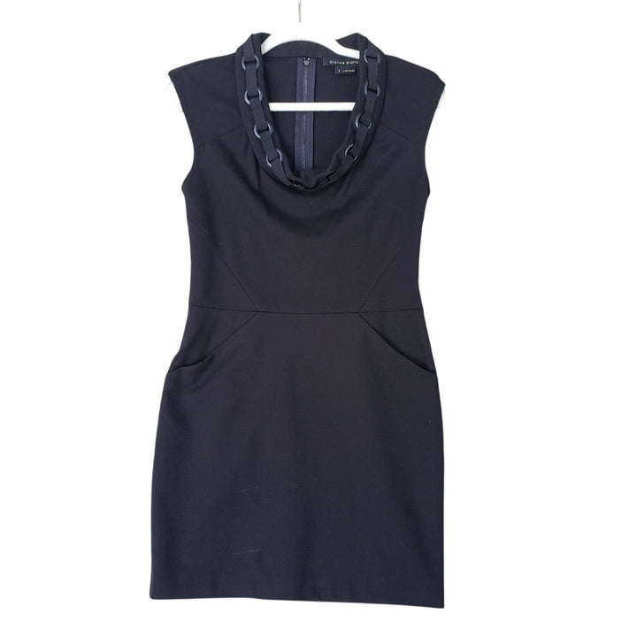 Cynthia Steffe Womens Size 2 Black LBD Sleeveless Back Zip BodyCon Dress