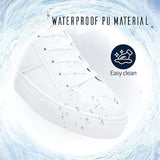 Adokoo Womens Size 7.5 White Faux Leather Classic Low Top Lace Up Sneaker Shoes