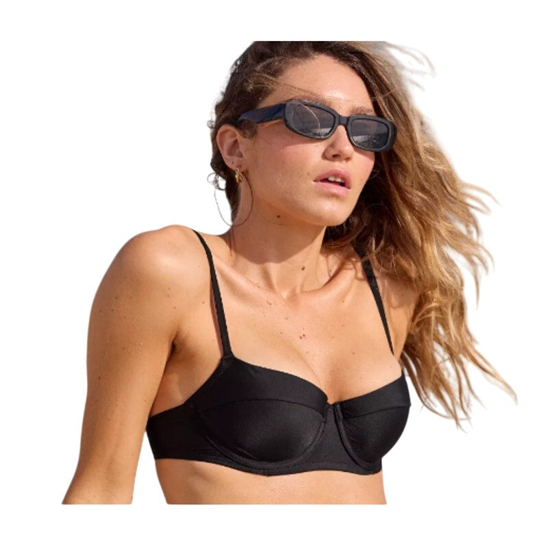 New Aerie Womens XXS Black Adjustable Strap The Sungazer Bikini Top ONLY