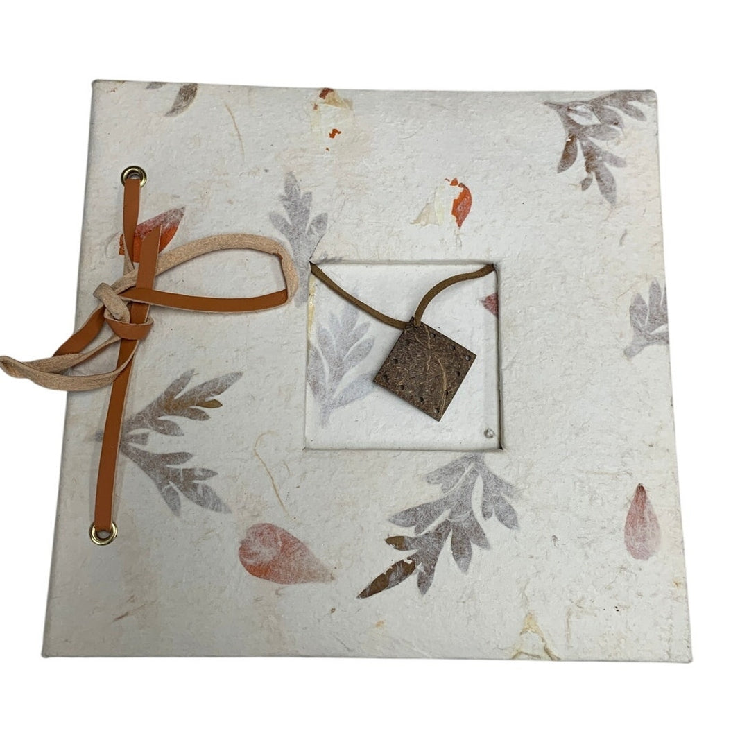Nature Inspired Leather Bound Floral Leaf Expandable 50 Page Photo Book Album