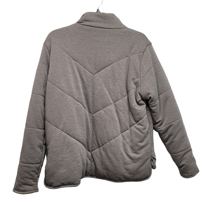 Three Dots Womens Large Gray Polyester Blend Long Sleeve Full Zip Puffer Jacket