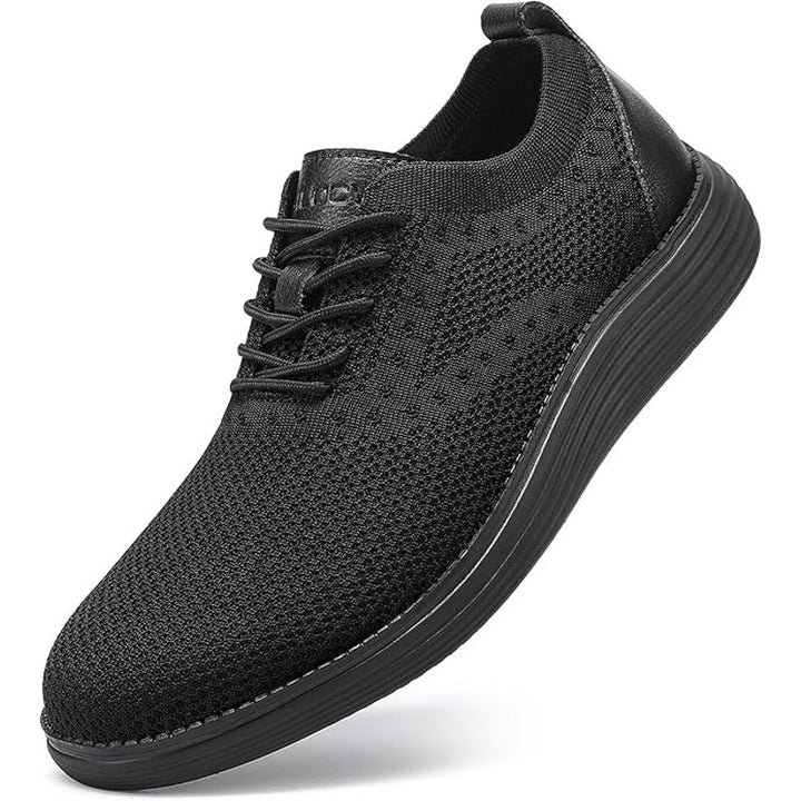 Vilocy Mens Size 10 Black Fabric Lace Up Casual Sneaker Oxford Comfort Shoes