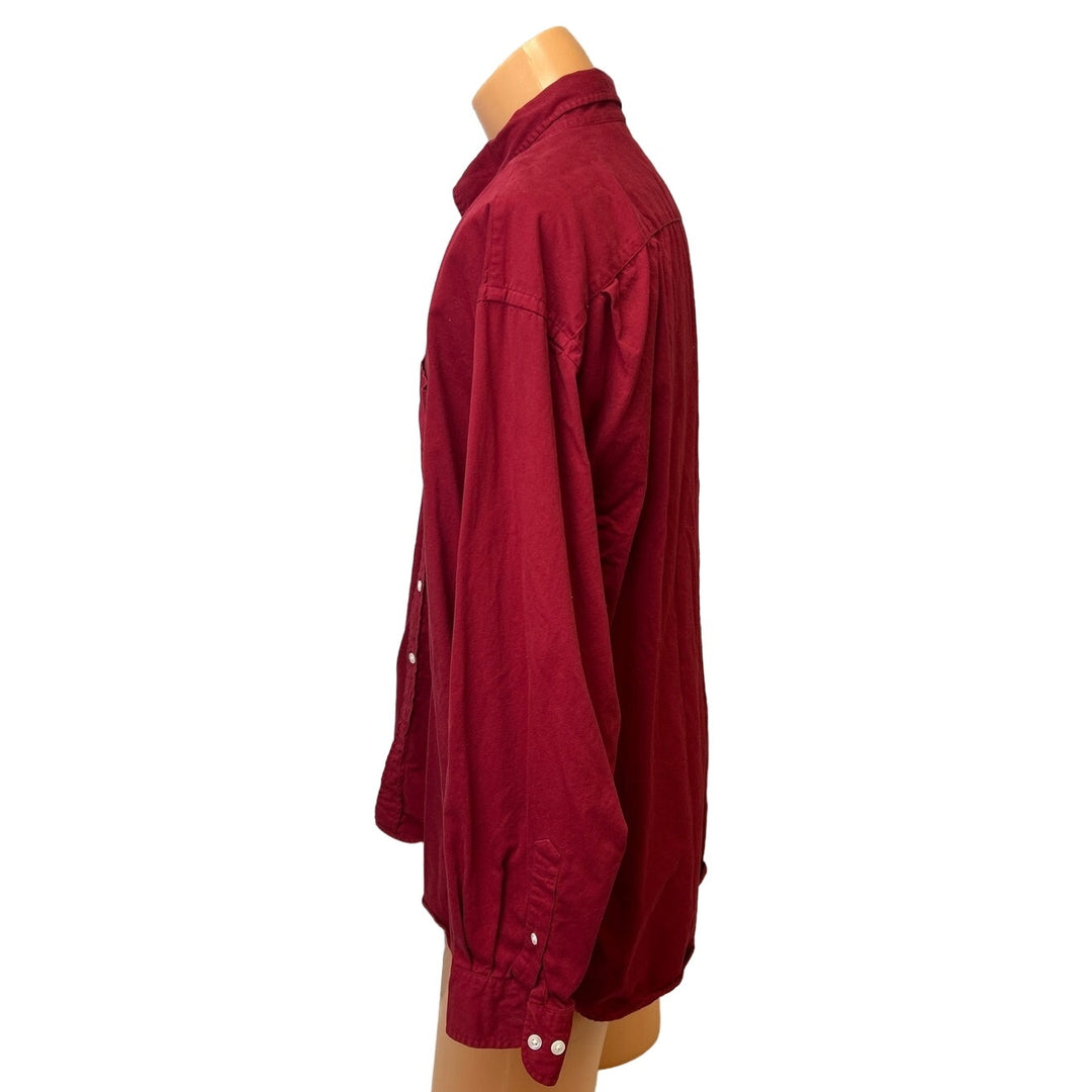 Nordstrom Mens XXL Long Sleeve 100% Cotton Solid Red Button Down Shirt