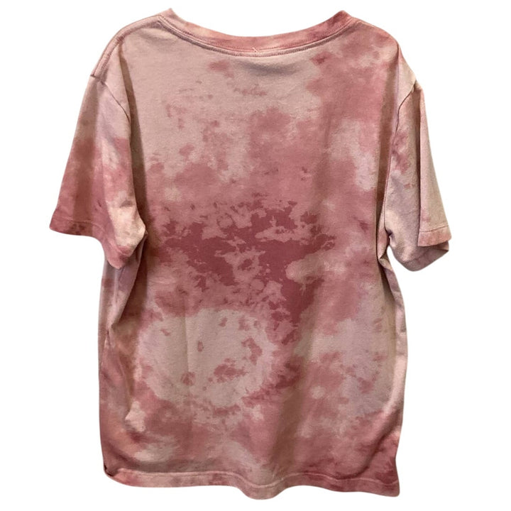 Hand Printed Upcycled Youth Large Dragonfly Short Sleeve Tie Dyed Tee Shirt