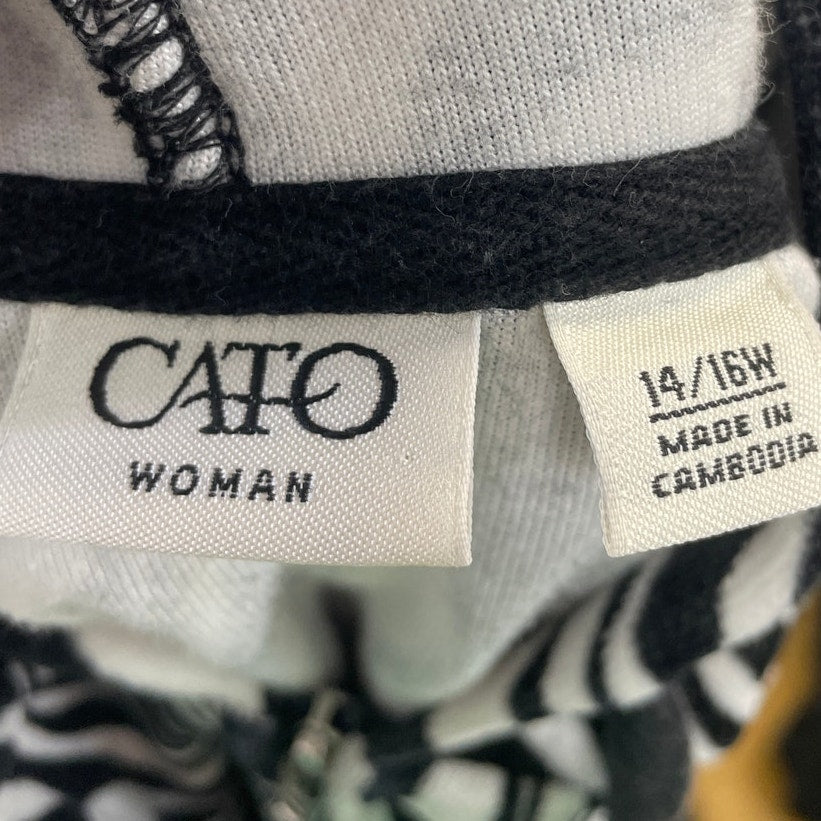Cato Woman Plus Size 14/16W Full Zip Soft Velour Zebra Stripe Hoodie Jacket