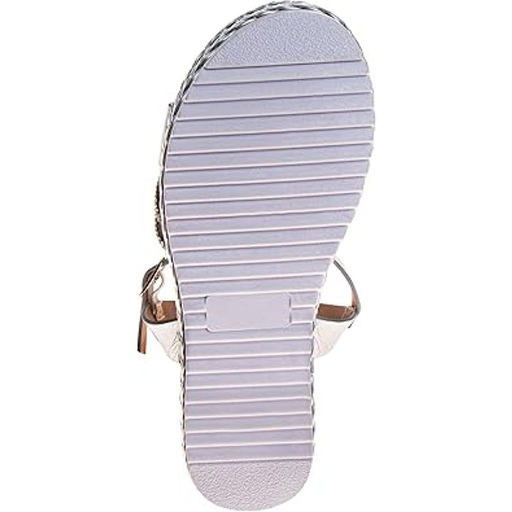 Badgley Mischka Little Girls Size 13 Silver Rhinestone Wedge Espadrille Sandals