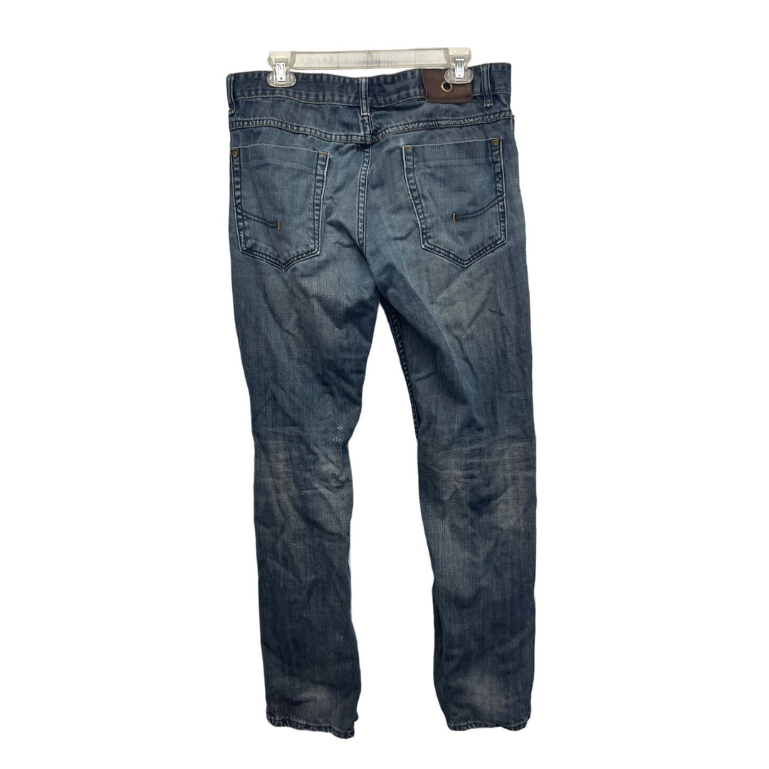 Lindbergh Womens 34 X 32 Cotton Blend Straight Leg Stretch Denim Blue Jeans