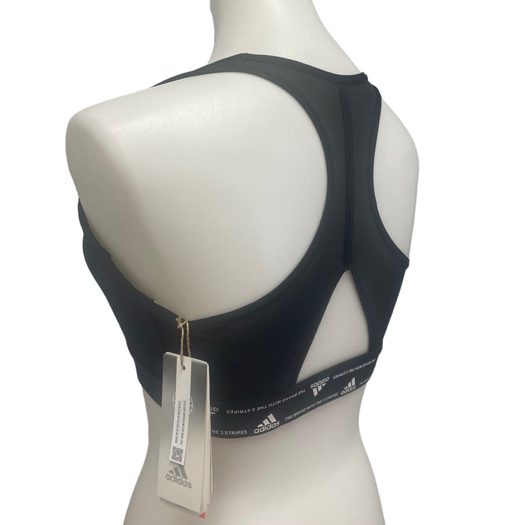 New Adidas Small 36DD Black Medium Support Removeable Pads Training Sports Bra