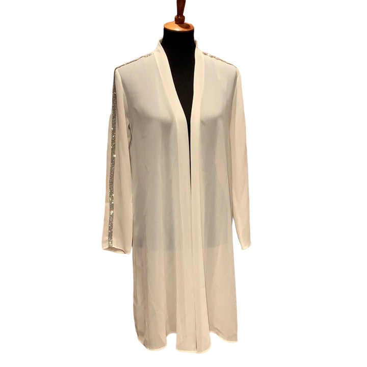 New Prelude Womens Small Wedding Mother Bride Long Sheer Small Open Jacket