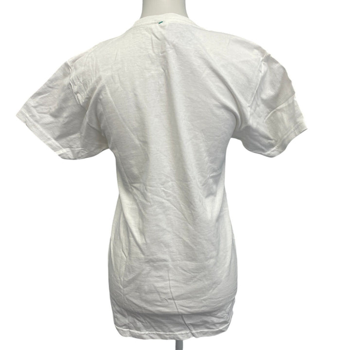 New Hand Printed Upcycled Womens Small Rainbow Equality Short Sleeve Tee Shirt