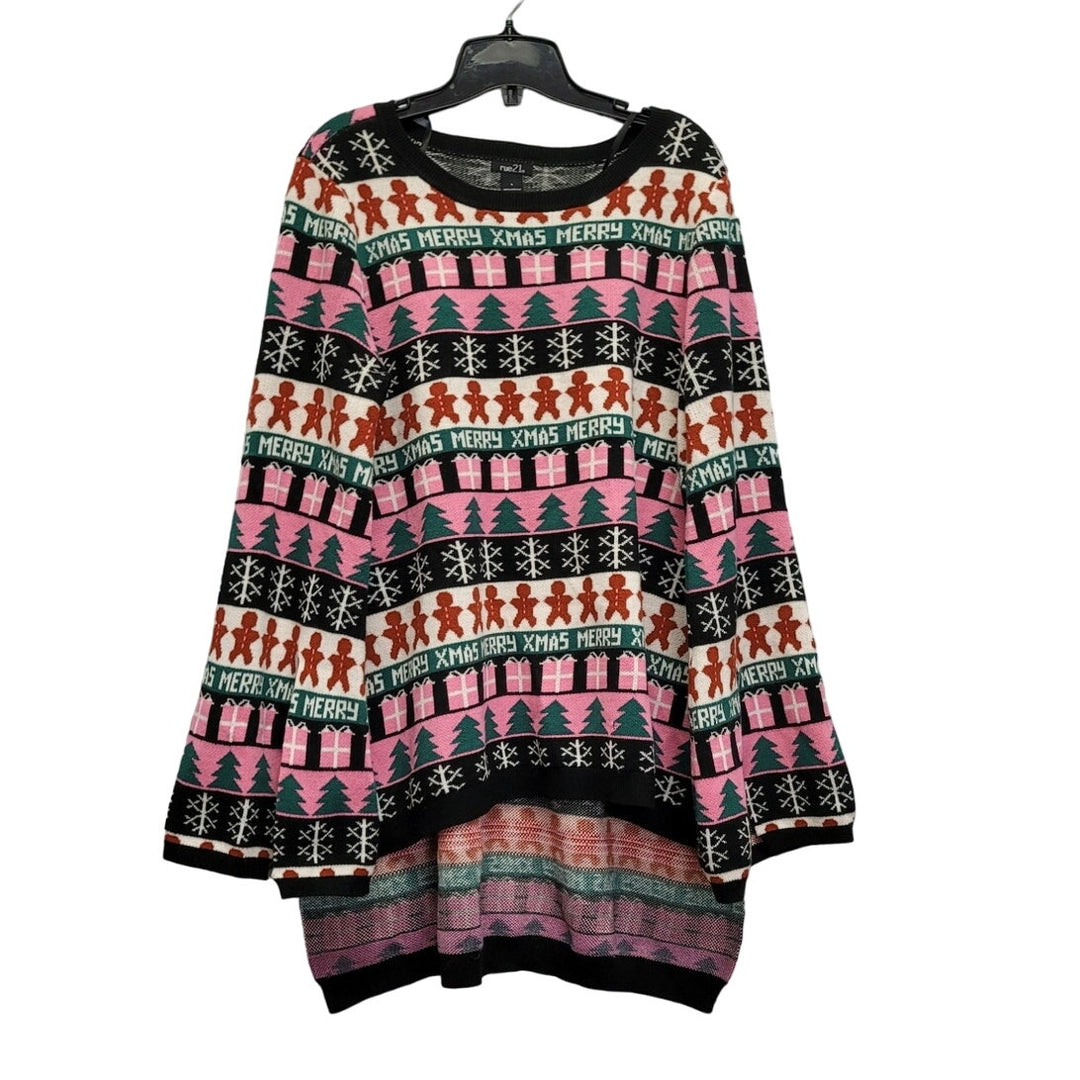 Rue 21 Womens Large 100% Acrylic Long Sleeve Crew Neck Knit Christmas Sweater