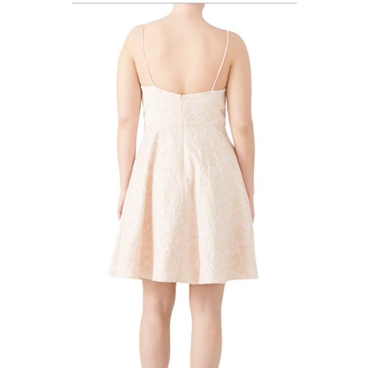Badgley Mischka Womens Size 18 Pink Gold Golden Hue Strappy Deep V Mini Dress