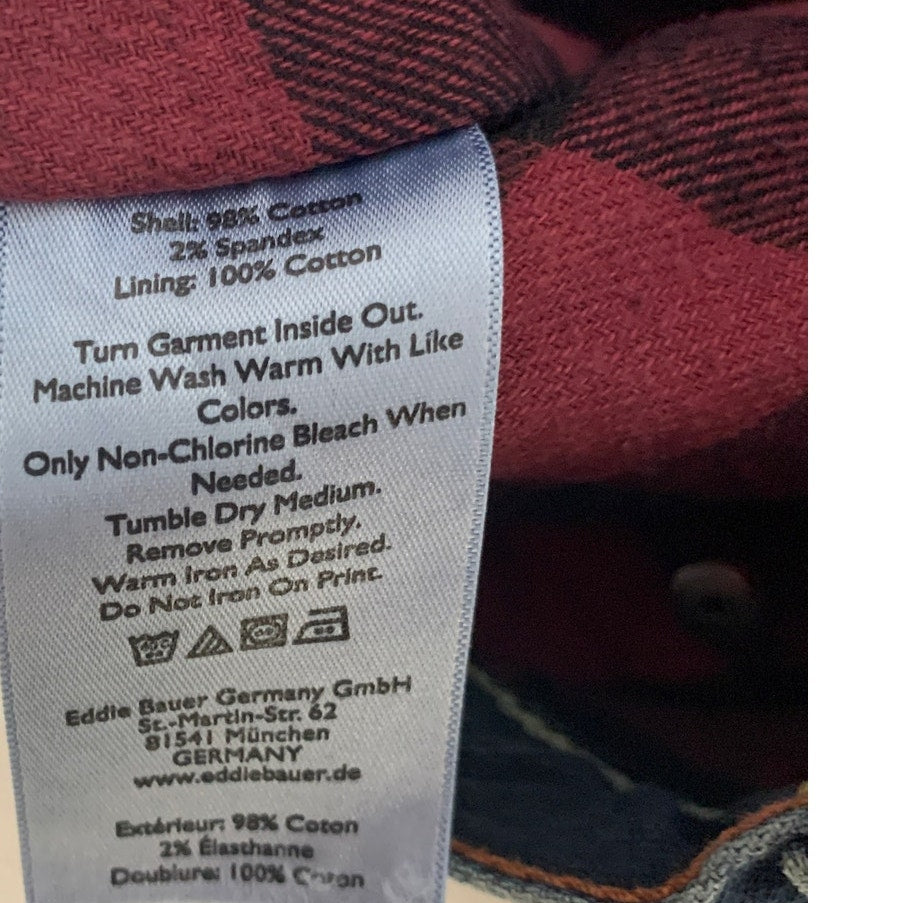 New Eddie Bauer Mens H2Low Flex Flannel Lined Straight Fit Straight Leg Jeans