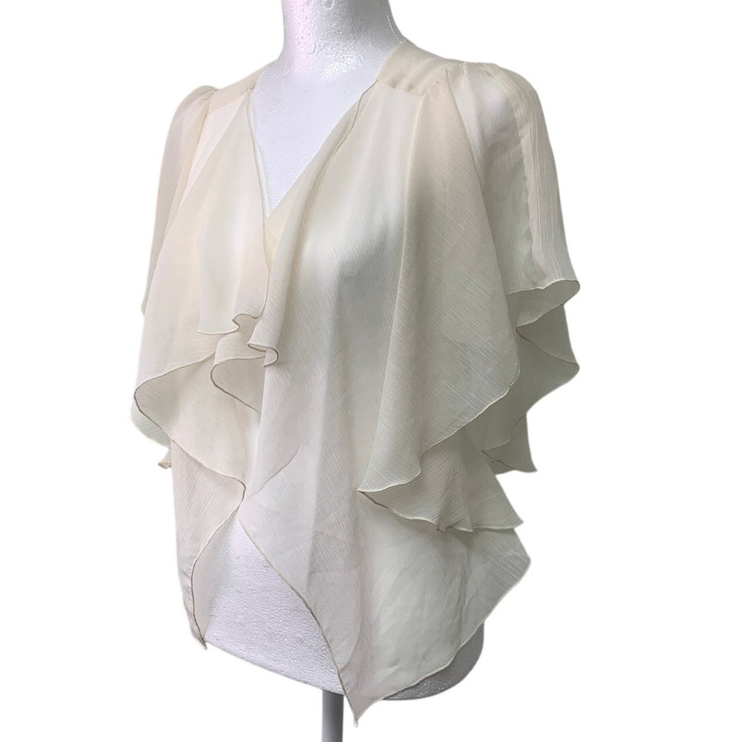 NWT New Candies Womens Medium Sheer Flowy Lace Up Back Open Front Cardigan