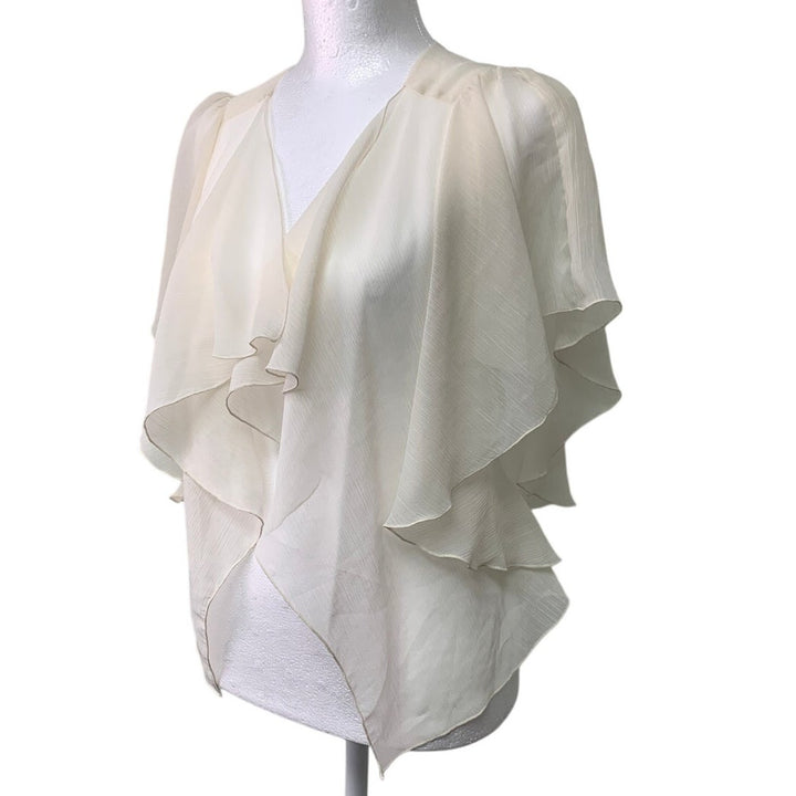 NWT New Candies Womens Medium Sheer Flowy Lace Up Back Open Front Cardigan