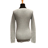Ann Taylor Loft Small Baby Blue 100% Cotton Long Scoop Neck Loose Weave Sweater