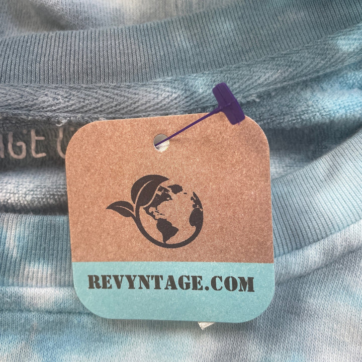 Upcycled Hand Printed Womens Medium Human Skull Goth Bones Tie Dye Sweatshirt