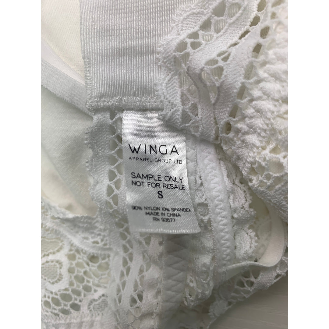 New Aerie Winga Small White Show Off Beachside Lace Padded Triangle 3-Hook Bra