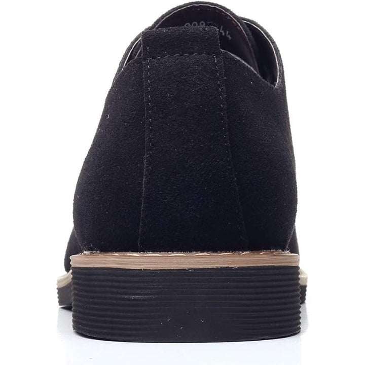 Dadawen Mens Size 10 Black Suede Low Heel Lace Up Oxford Dress Loafer Shoes