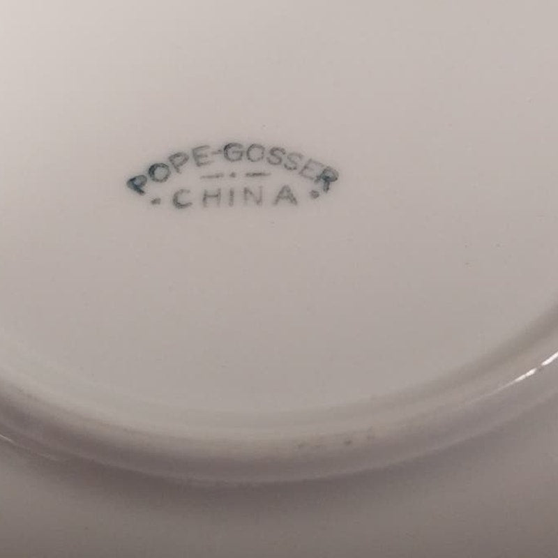 6 Vintage 1929 Pope-Gosser Sepia Gold Trimmed Ceramic China Small Round Bowls