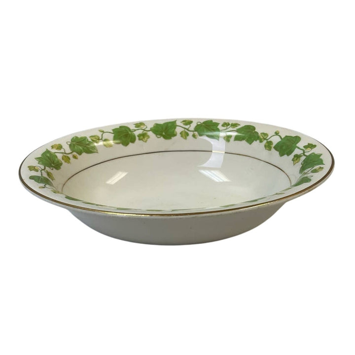 Vintage Pope Gosser China Made in USA American Ivy Leaf Gold Oval Serving Bowl