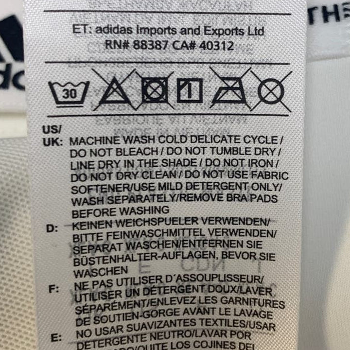 New Adidas XL 48DD White Medium Support Removeable Pads Training Sports Bra