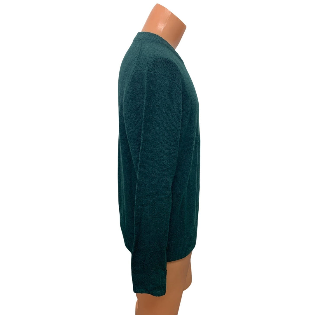 New American Eagle Mens Medium Long Sleeve Cotton Blend Crew Neck Green Sweater
