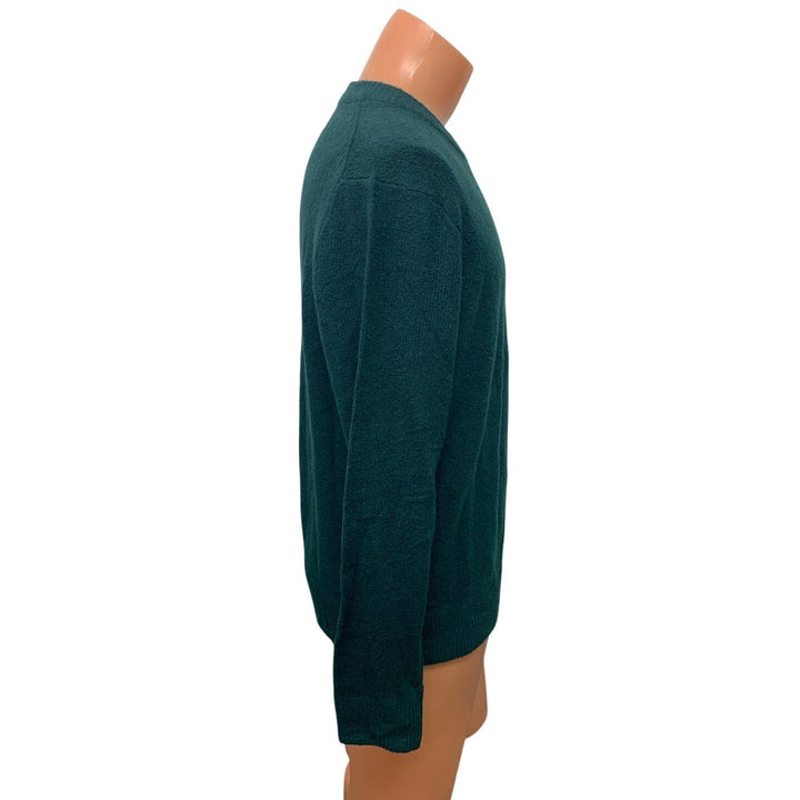 New American Eagle Mens Medium Long Sleeve Cotton Blend Crew Neck Green Sweater