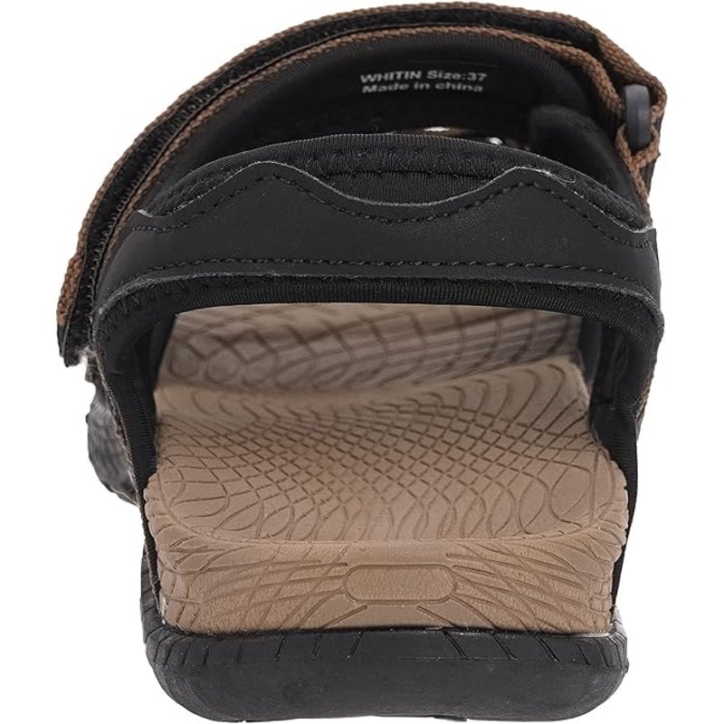 New Whitin Womens Size 10 Black Brown Hiking Sandals Arch Support Open Toe Shoes