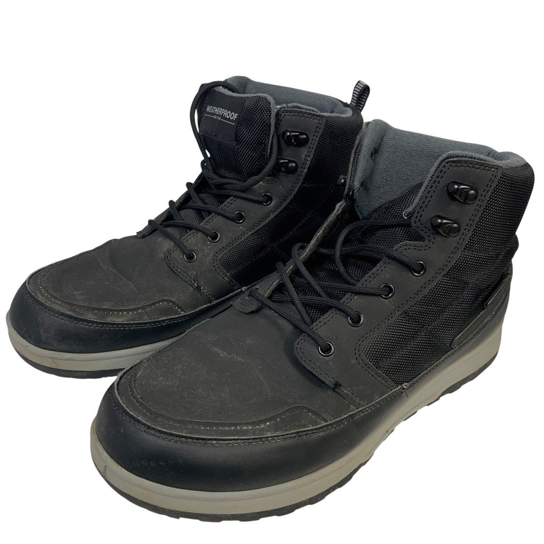 Weatherproof Mens Size 12 Black Jenkins Boot Memory Foam Insole Lace Up Shoes