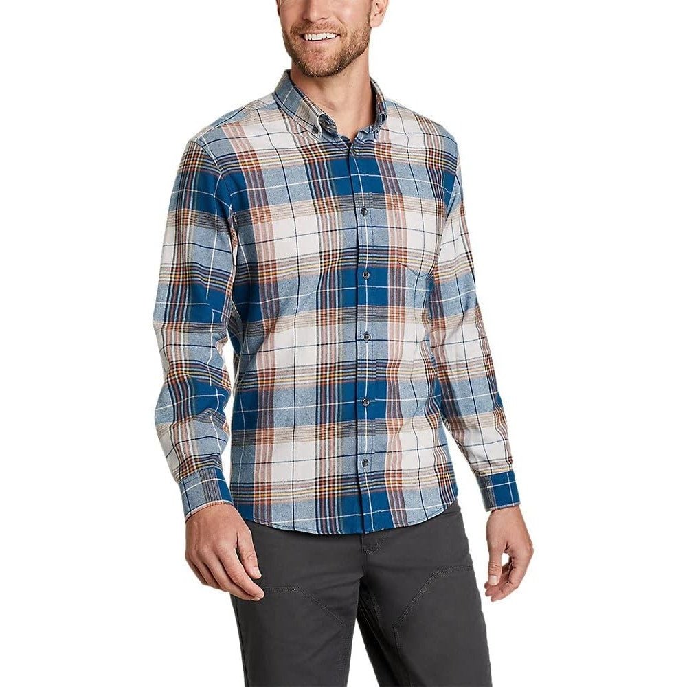 New Eddie Bauer Mens Blue Plaid Eddie&