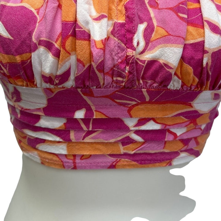 Japna Womens Small 100% Viscose Cropped Floral Halter Top