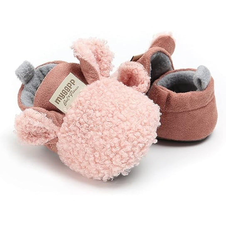 MYGGPP Baby Girls 6-12 Months Pink Fuzzy Booties Slippers Indoor Shoes