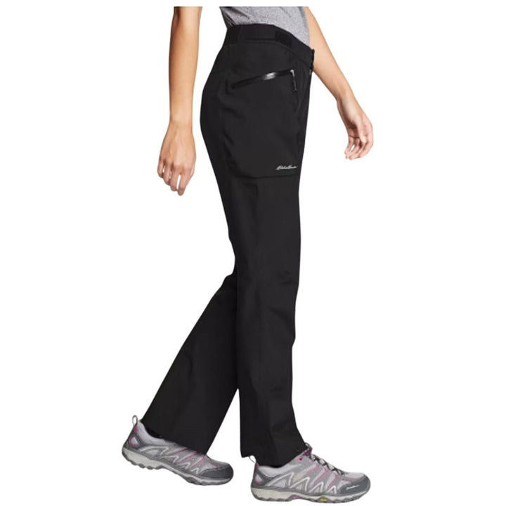 New Eddie Bauer Womens Black Cloud Cap Stretch Waterproof Outdoor Rain Pants