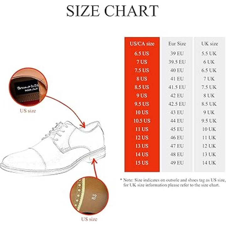 Bruno Marc Mens Size 6.5 Wide Brown Oxford Lace Up Round Toe Dress Shoes