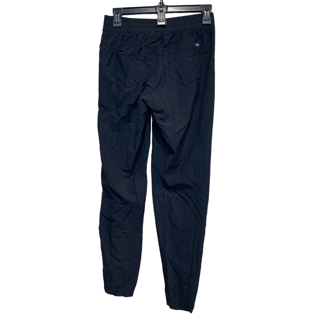 The North Face Womens Sze 2 Regular Long Black Nylon Elastic Waist Pants Pockets