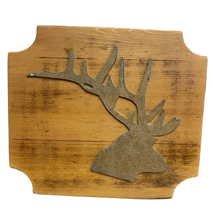 Handmade Wooden Cutout Deer Profile Rustic Scrap Wood Wall Art Craft Project