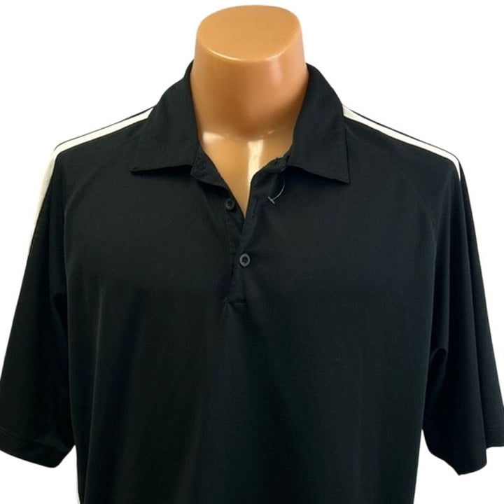 Nike Fit Dry Mens XL Side Stripe 100% Polyester Short Sleeve Collared Polo Shirt