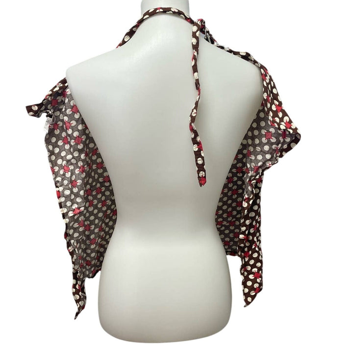 Udder Cover for Nursing Mothers Brown Polka Dot 100% Cotton Ties At Neck