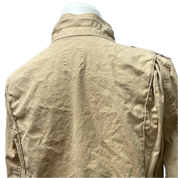 Old Navy Womens Large Zip Snap Up Khaki Military Style Lightweight Jacket